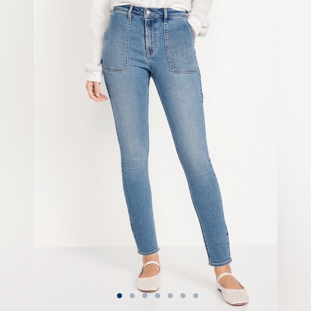 Old Navy RockStar Super Skinny Ankle Blue Flat Front Denim Jeans Size 2